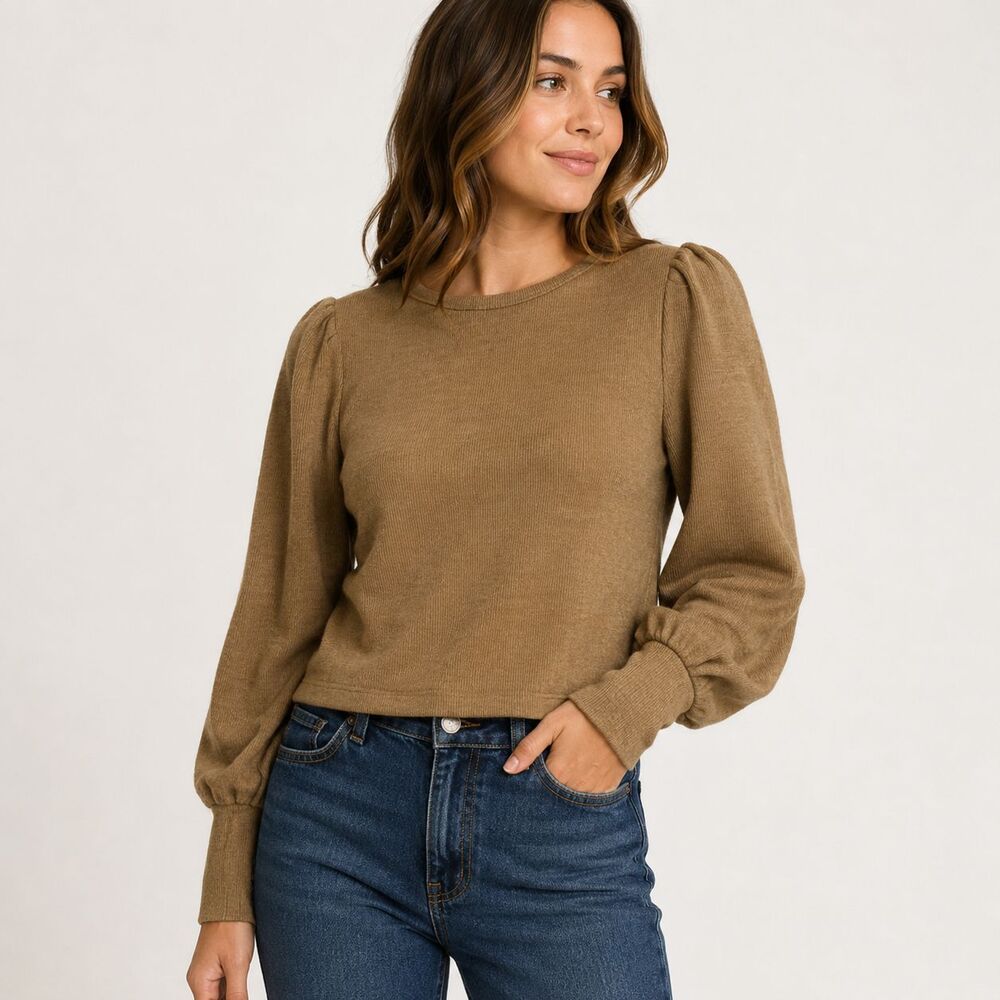 Mia Joy by Joyfolie Lynne Top in Brown Sugar  Sz 12 NWT Cottagecore Long Sleeve